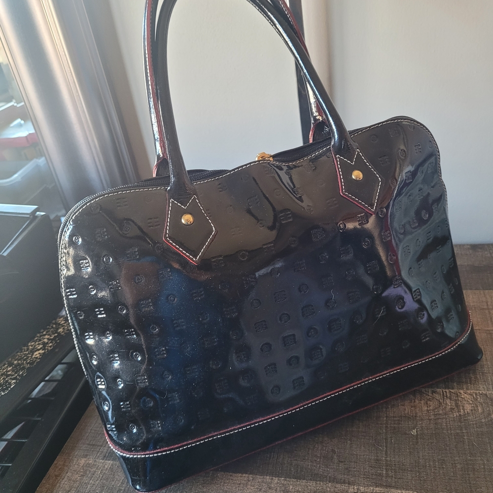 Arcadia Glossy Black Satchel - Picture 3 of 4